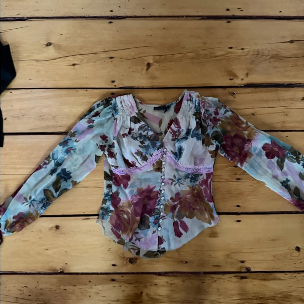 Newport News Floral Blouse - Picture 5 of 6